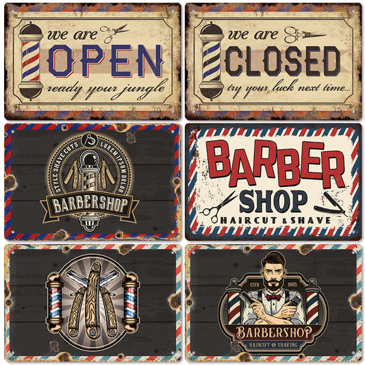 Timeless Barber Shop Poster - Vintage Iron Sheet Print