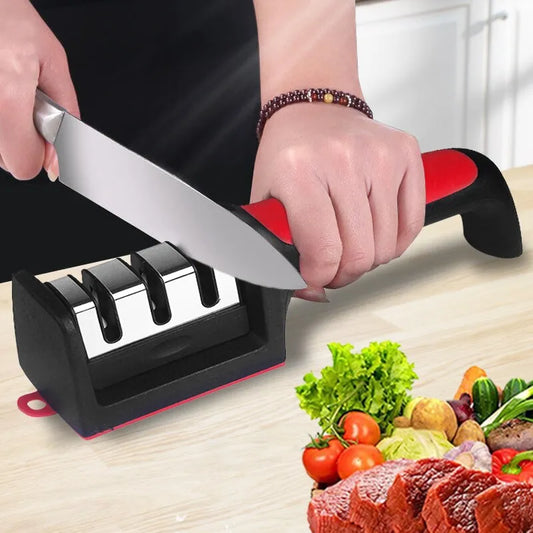 Kitchen 3/4-Segment Hand-Held Sharpener