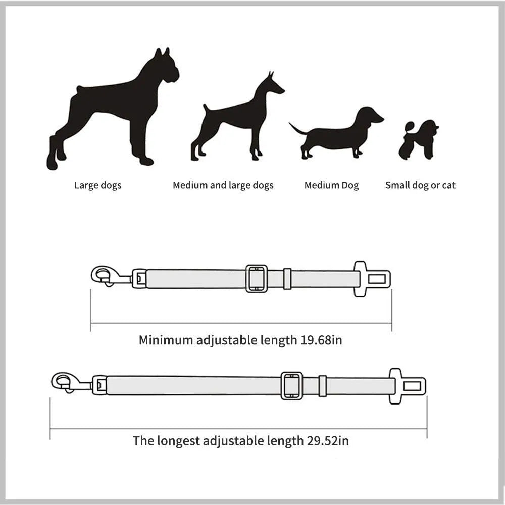 Adjustable Pet Car Seat Belt and Harness