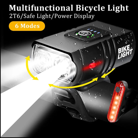 USB Rechargeable 2T6 LED Bicycle Light