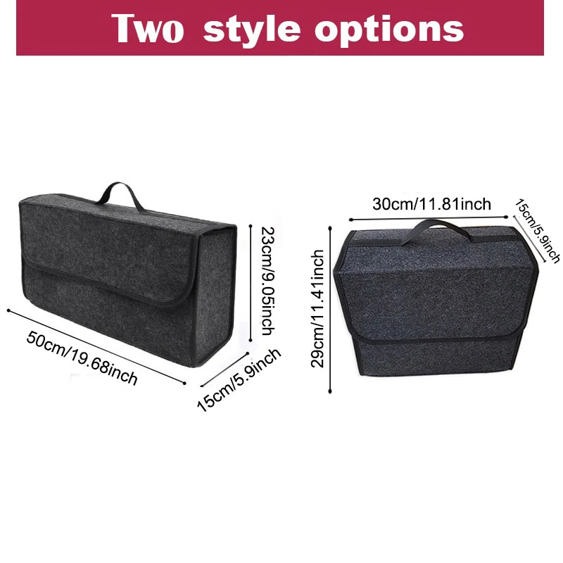 Gray Car Trunk Organizer Bag