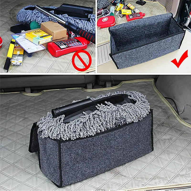 Gray Car Trunk Organizer Bag