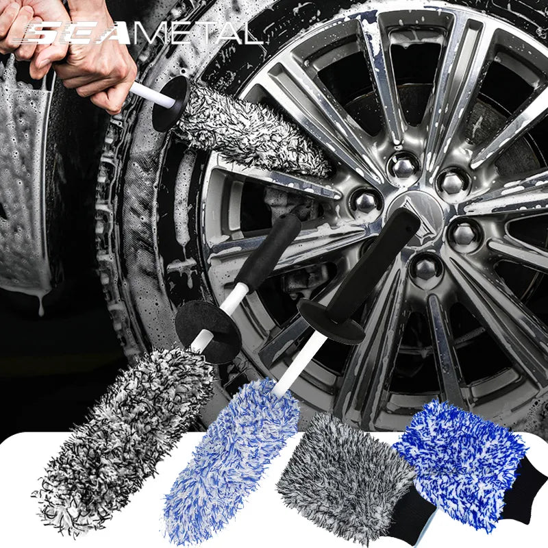 Microfiber Wheels Brush and Cleaning Gloves