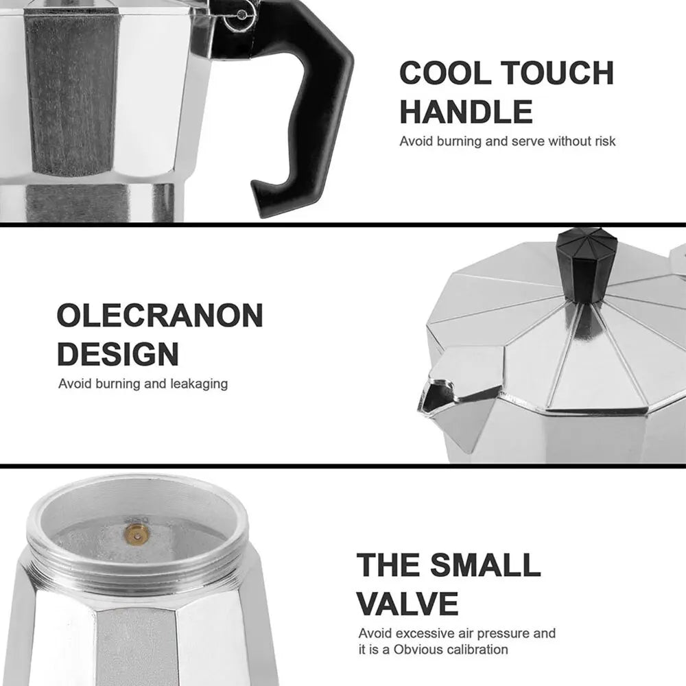 Compact Aluminum Moka Kettle