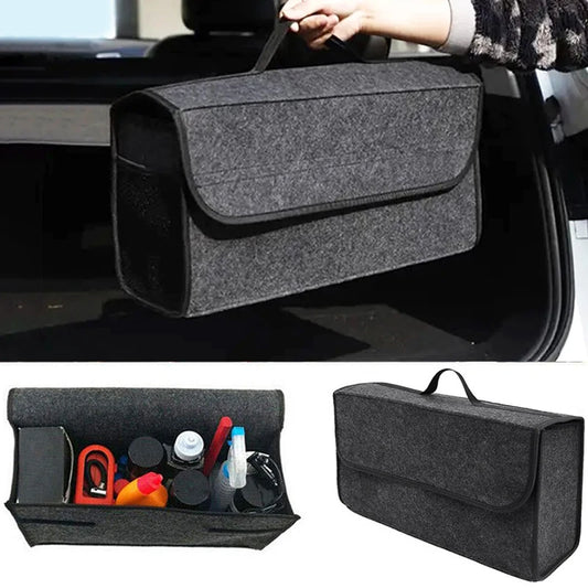 Gray Car Trunk Organizer Bag