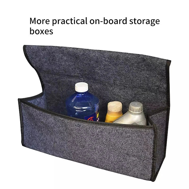 Gray Car Trunk Organizer Bag