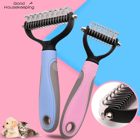 Double-Sided Fur Knot Cutter and Hair Removal Comb