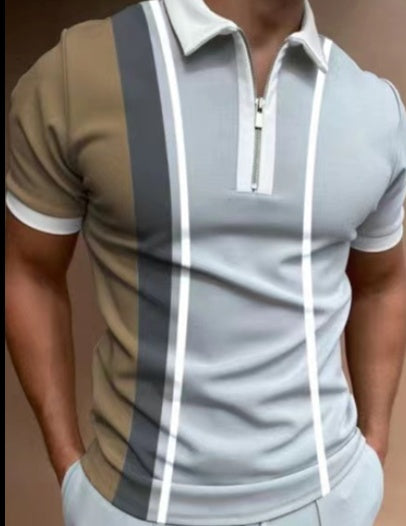 Men's Striped Polo